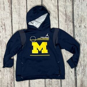 Michigan Wolverines Nike Dri - Fit Hoodie Pullover Jumper Sweatshirt Youth Boys